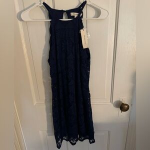 Navy lace dress from Francesca’s